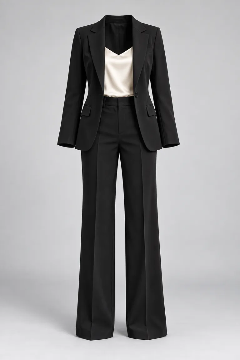 Black tailored suit outfit