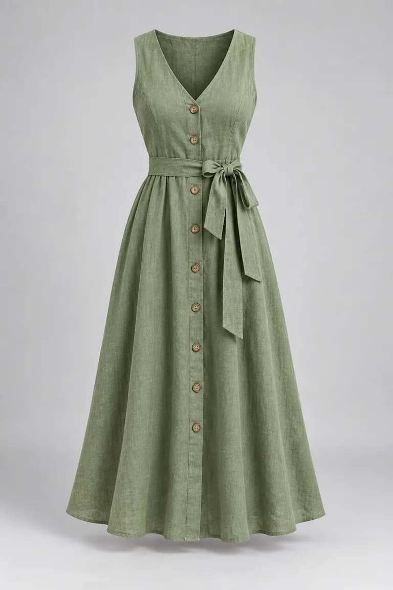 Sage shirt dress outfit
