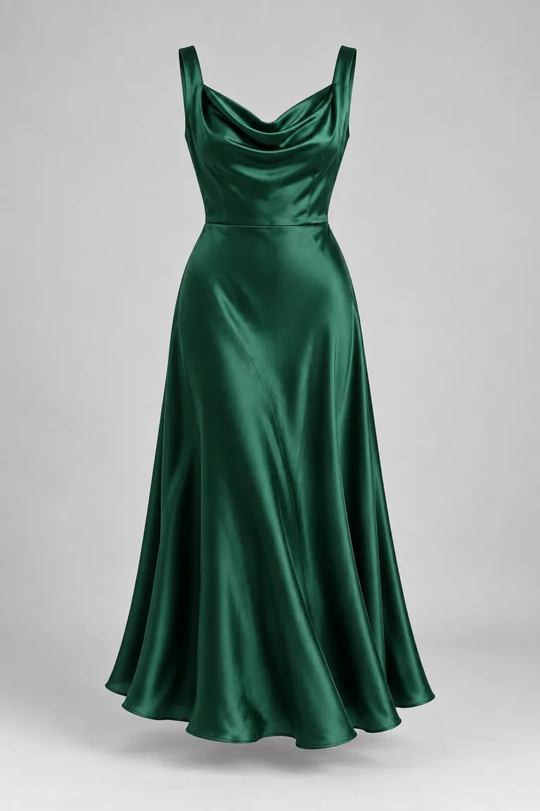 Emerald slip dress outfit